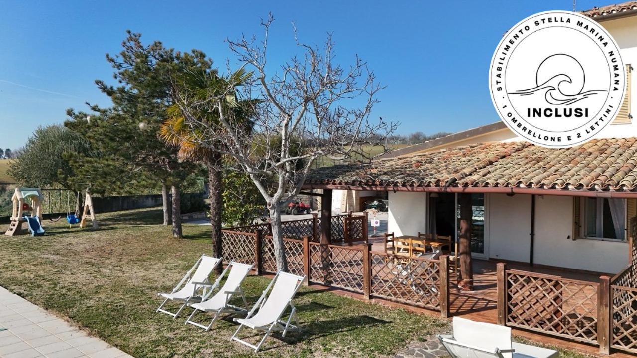 Viva3 - Numana, Ampio Trilocale In Villa Con Piscina ภายนอก รูปภาพ