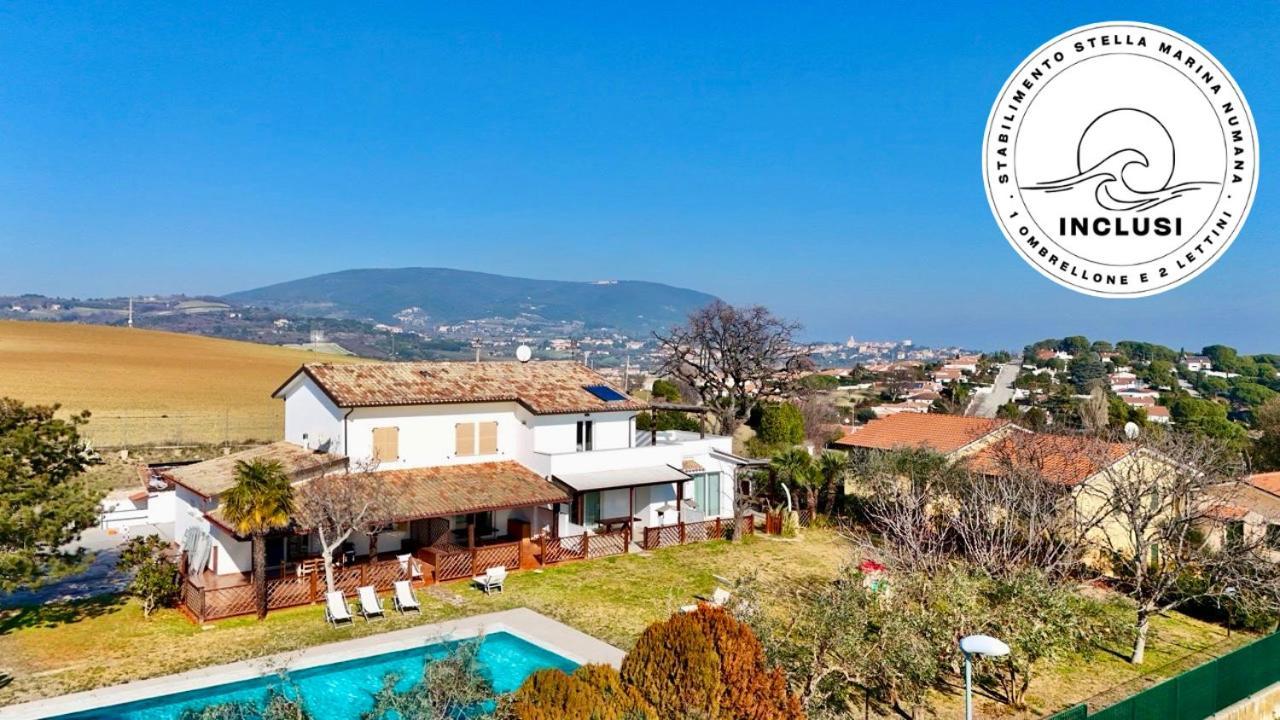 Viva3 - Numana, Ampio Trilocale In Villa Con Piscina ภายนอก รูปภาพ